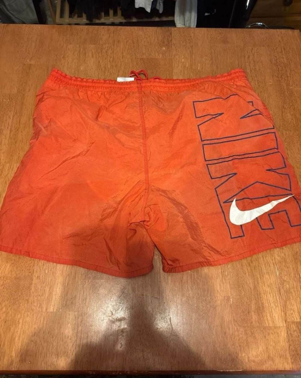 Vintage Nike Nylon Swim Trunks Orange Size Large